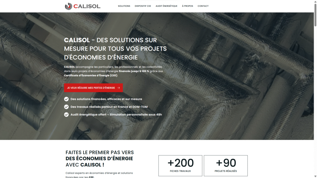 Creation de site internet vitrine Calisol