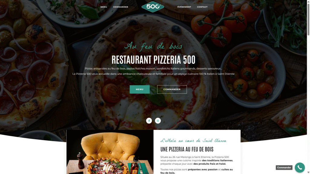 Creation de site internet vitrine Pizzeria 500