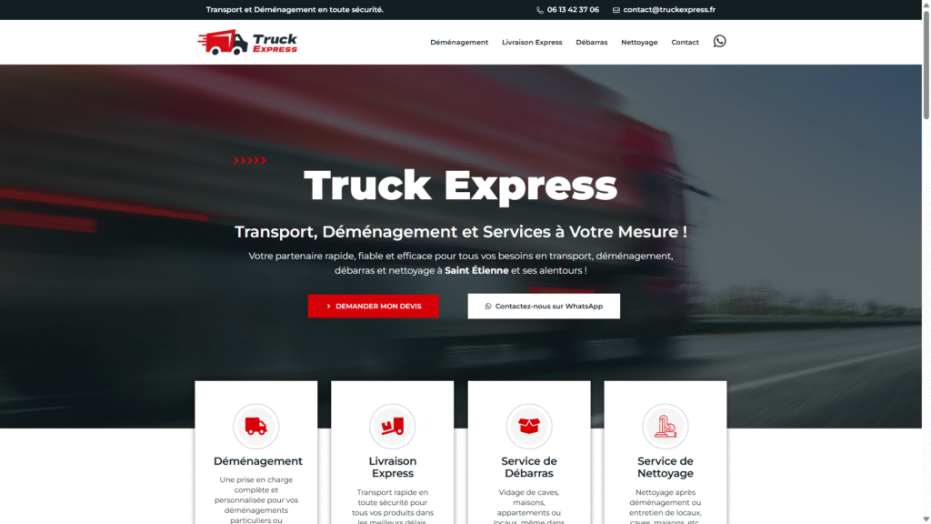 Creation de site internet vitrine Truck express