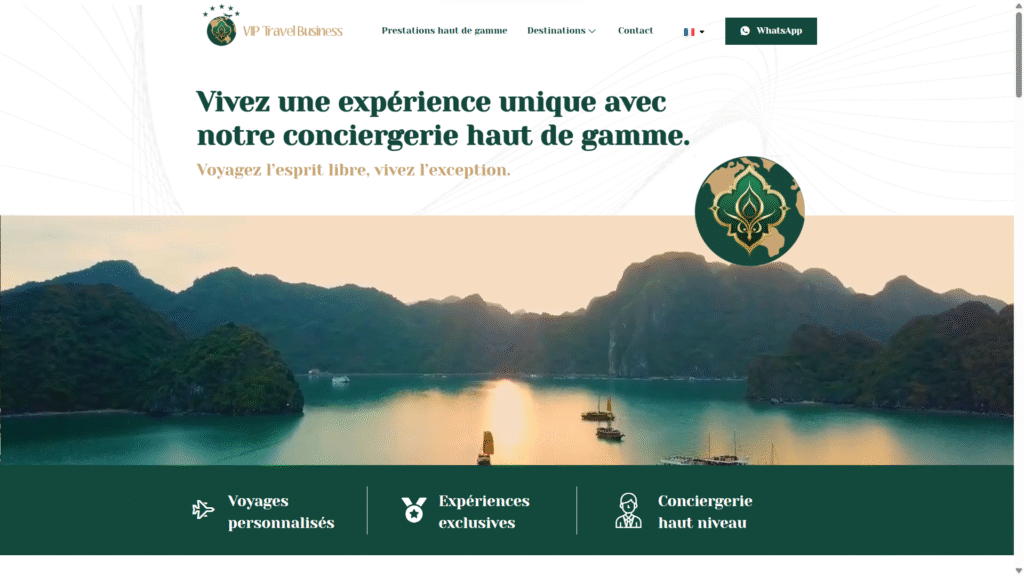 Creation de site internet vitrine VIP Travel business